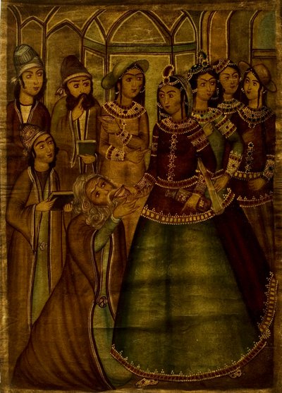 Shaykh Sanan and the Christian Maiden by Qajar School